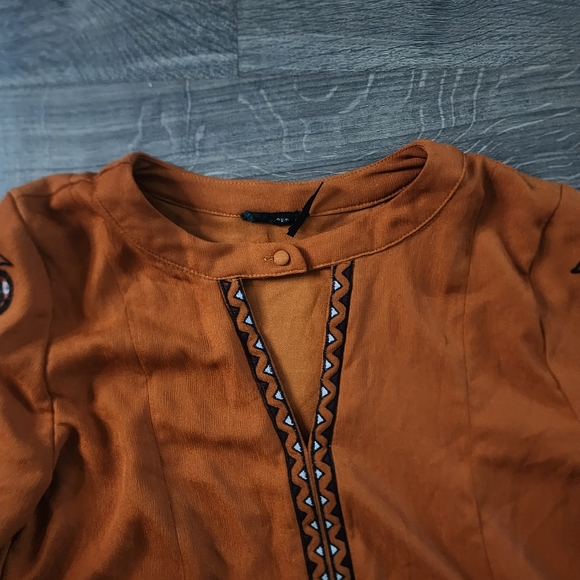 Blu Pepper Boho Burnt Orange Dress Sz S - Picture 5 of 7